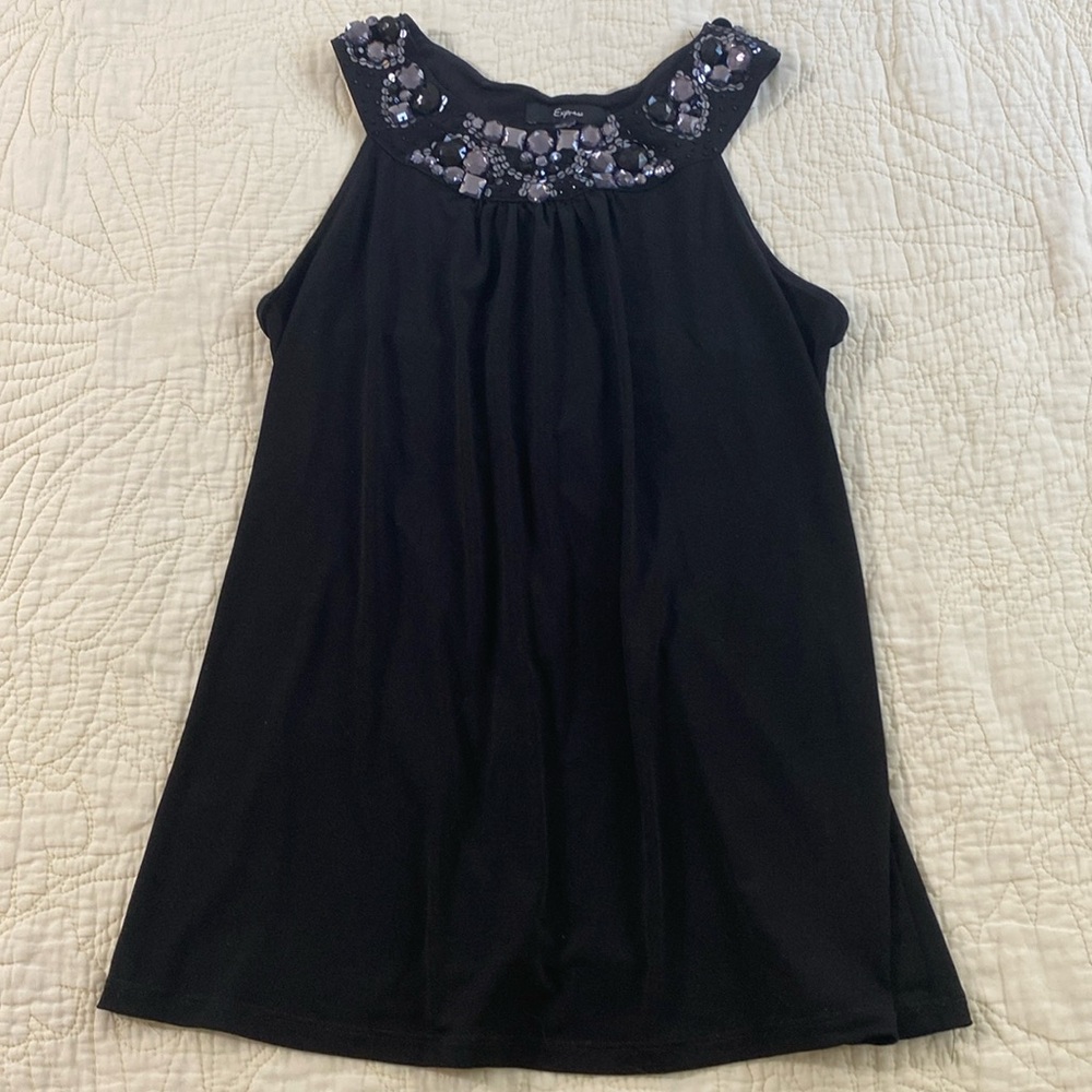 Express S womens black tank top